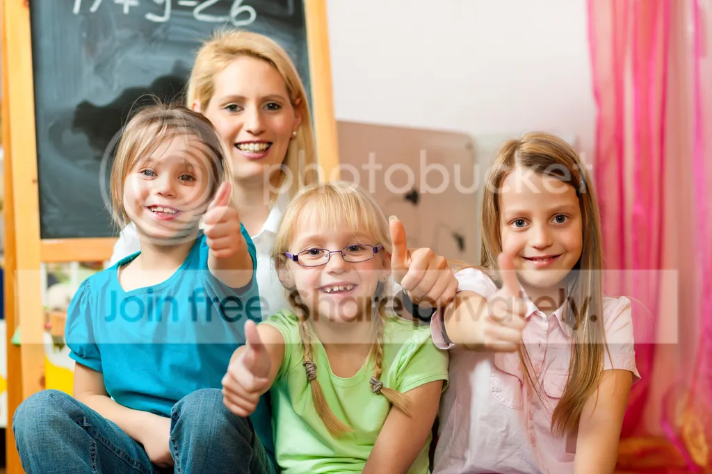 Mother and School children