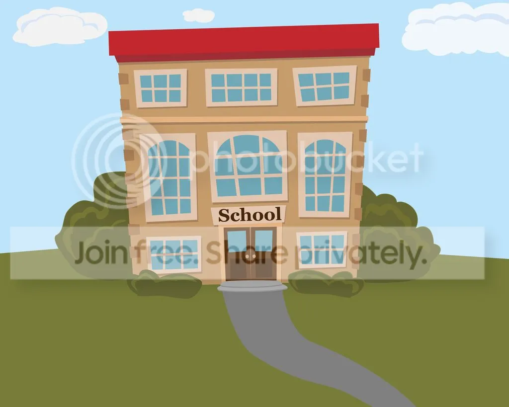 Cartoon image of a school